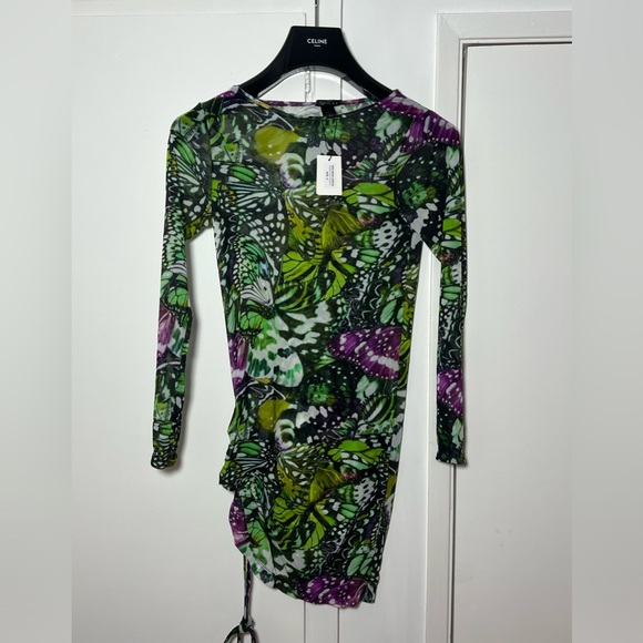 Leslie Amon Paris Mini mesh dress - Green butterfly - Picture 4 of 5
